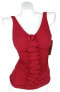 Profile By Gottex Cherry Ruffled Tankini Top Swimwear Solid Size 34D