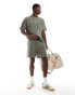 New Look pique short co-ord in khaki