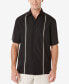 Men's Pick Stitch Panel Short Sleeve Button-Down Shirt