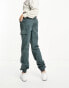 ASOS DESIGN Tall washed cargo trouser with cuff hem in petrol blue