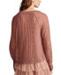 Women's Open Knit Button-Front Cardigan