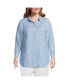 Plus Size Linen Roll Sleeve Oversized Relaxed Tunic Top