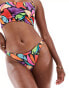 ASOS DESIGN Lillie high leg hipster bikini bottom in multi abstract print