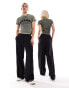 Reclaimed Vintage unisex linen look pull on trouser in black