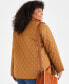 Plus Size Diamond-Quilted Long-Sleeve Coat, Created for Macy's