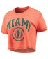 Women's Orange Distressed Miami Hurricanes Edith Vintage-Like Burnout Crop T-shirt