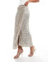 Never Fully Dressed Jaspre embellished midi skirt in silver