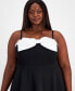 Trendy Plus Size Bow Sleeveless Fit & Flare Dress