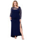 Plus Size Glitter-Sleeve Sheath Dress