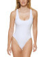 Calvin Klein 300733 Women's Deep U-Back Logo One-Piece Swimsuit, L