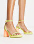 Z_Code_Z Moira platform heeled sandals in green and yellow