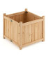 Square Wood Flower Planter Box Raised Vegetable Patio