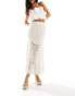 & Other Stories crochet knit maxi skirt in off white