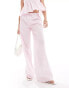 ASOS DESIGN poplin relaxed trouser in pink gingham co ord