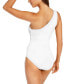 Michael Kors Iconic Solids One Shoulder One-Piece White Size 12