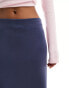 Monki super soft maxi skirt in navy