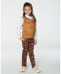 Big Girls Milano Treggings Plaid Magenta And Brown