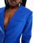 Extro & Vert tailored buttoned blazer in cobalt co-ord