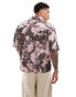 Pull&bear floral print shirt in dusky pink