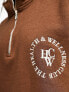 In The Style oversized half zip sweatshirt in chocolate