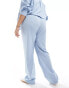 4th & Reckless Plus wide leg drawstring waist trousers co-ord in light blue