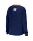 Women's Navy Edmonton Oilers Waffle Henley Long Sleeve T-shirt