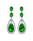 Art Deco Style Green Cubic Zirconia Halo Large Teardrop CZ Statement Dangle Chandelier Earrings For Women Party