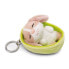 NICI Sleeping Pets Bunny Cappucino 8 cm Basket Key Ring