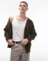 Topman relaxed fit brushed cardigan in khaki