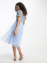 Maya Bridesmaid puff sleeve midi dress in baby blue