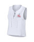 Women's White Boston Red Sox Lace-Up Tank Top