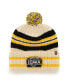 Men's '47 Natural Iowa Hawkeyes Hone Patch Cuffed Knit Hat with Pom