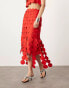 ASOS EDITION statement circle detail midi skirt co-ord in red