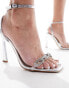 Simmi London Wide Fit Appi embellished chain barely there heeled sandals in silver