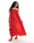 ASOS DESIGN Petite trapeze maxi beach dress in red