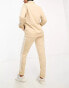 adidas Training three stripe tracksuit in beige