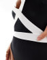 Accessorize contrast trim swimsuit in black and white