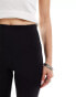 Monki cropped cupro capri pants in black