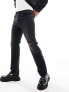 ASOS DESIGN straight leg jeans with knee rip in vintage washed black