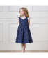 Little Girls Sleeveless Bow Shoulder Swing Dress in Linen