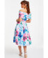 Women's Scuba Floral Bardot Skater Midi Dress