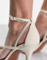 ASOS DESIGN Nelly asymmetric high heeled sandals In natural linen