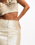 Collective the Label Petite exclusive embellished maxi skirt co-ord in champagne