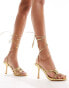 Public Desire Oceania strappy mid heeled sandal in gold