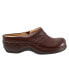 Softwalk Amber S2218-210 Womens Brown Extra Wide Leather Clog Sandals Shoes 11