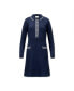 Women's Long Sleeve Tipped Button Front Sweater Dress