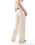 Mango thin pinstripe co-ord trousers in light beige