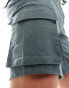 ONLY & SONS pull on linen mix cargo short in teal