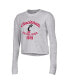 Women's Heather Gray Cincinnati Bearcats Boyfriend Cropped Long Sleeve T-shirt