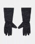 Weekday long woven gloves in black